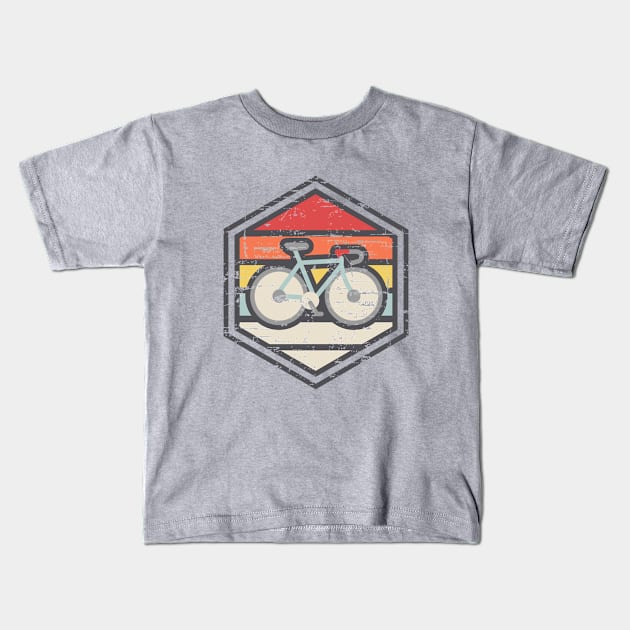 Retro Badge Road Bike Light Kids T-Shirt by rojakdesigns